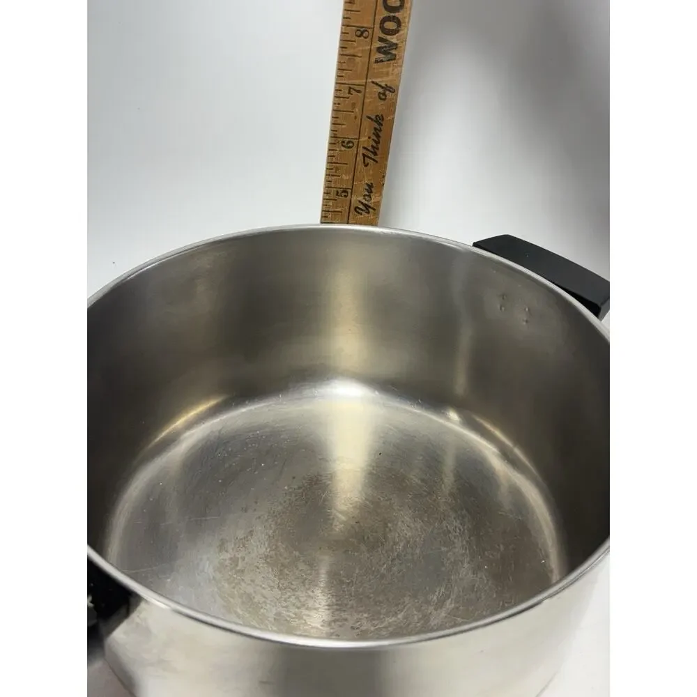 Vintage Revere Ware 4.5 Qt Copper Bottom Stock Pot Dutch Oven w Lid 4 1/2 Qt USA